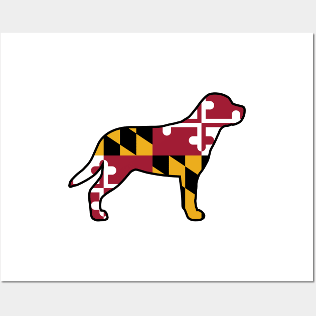 Greater Swiss Mountain Dog Silhouette with Maryland Flag Wall Art by Coffee Squirrel